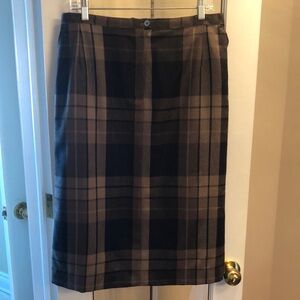 Vintage Ports International Plaid Wool Skirt